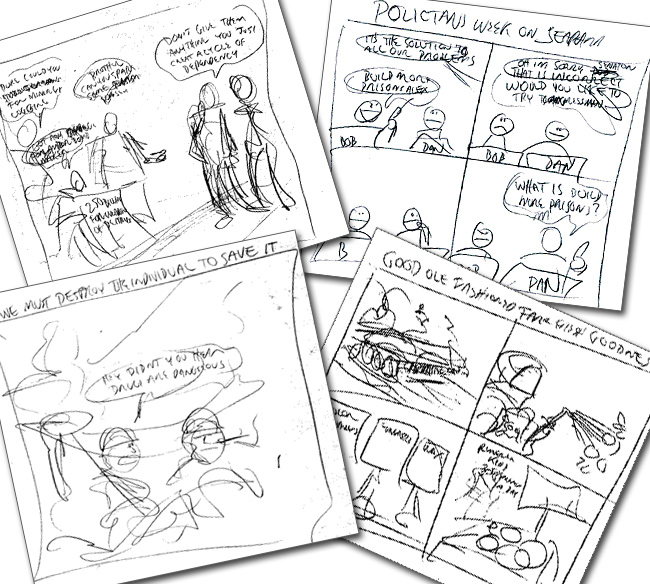 cartoonist_sketches Capturing cartoon ideas in sketch form.